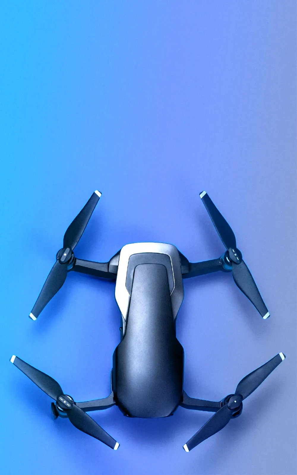 Top view of a basic quadcopter drone