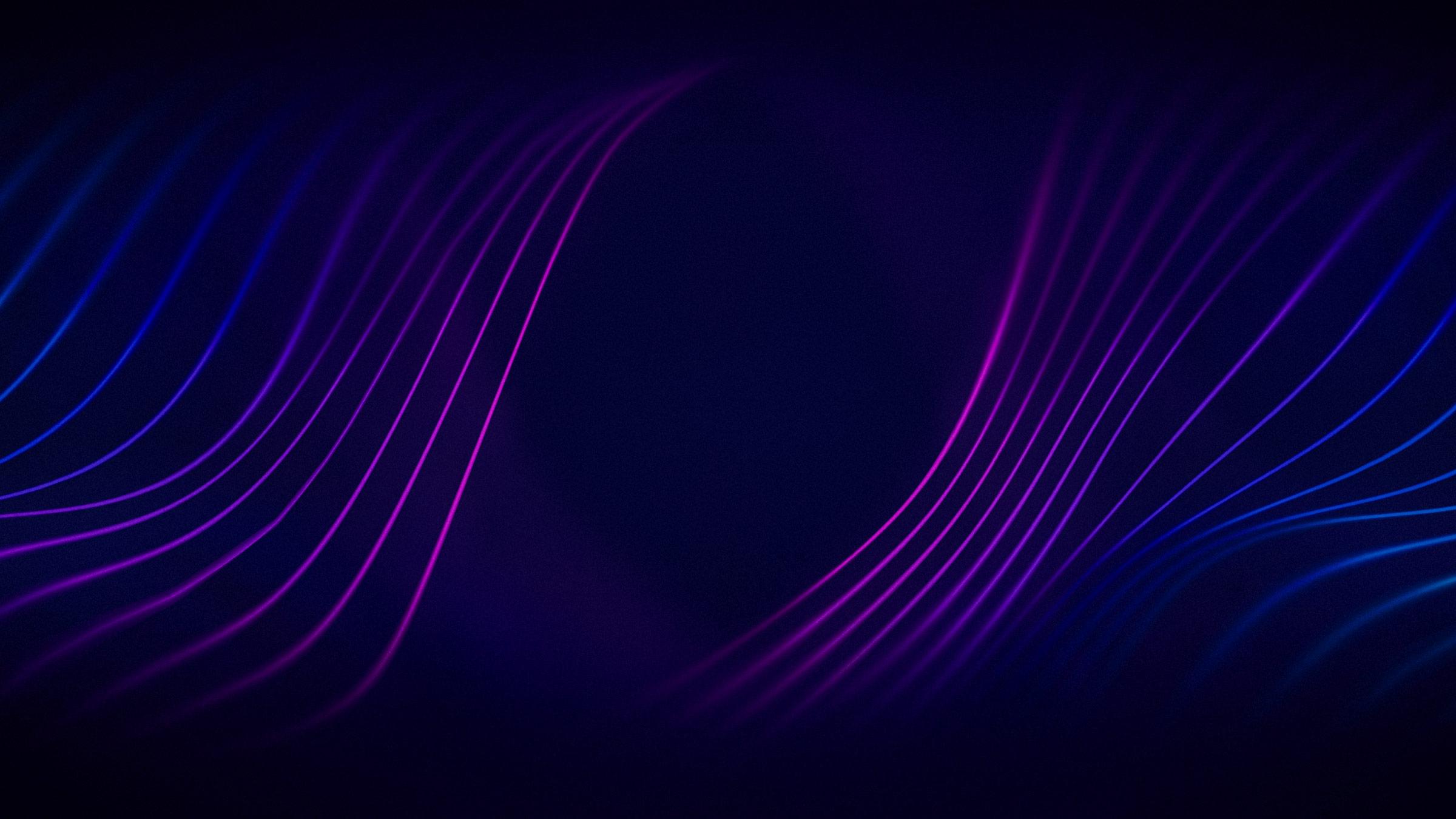 Abstract illustration of pink, purple, and blue lines arranged to appear as sound waves
