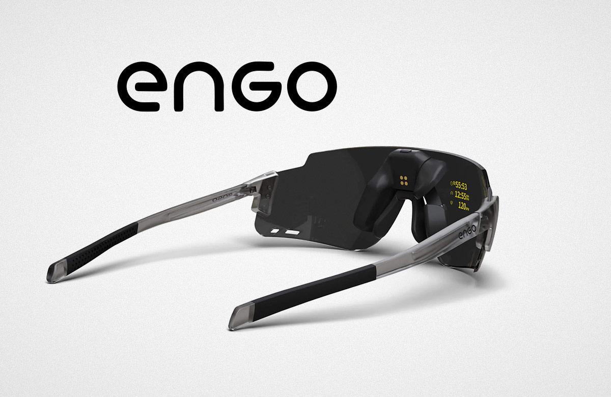 Engo logo over a pair of AR glasses