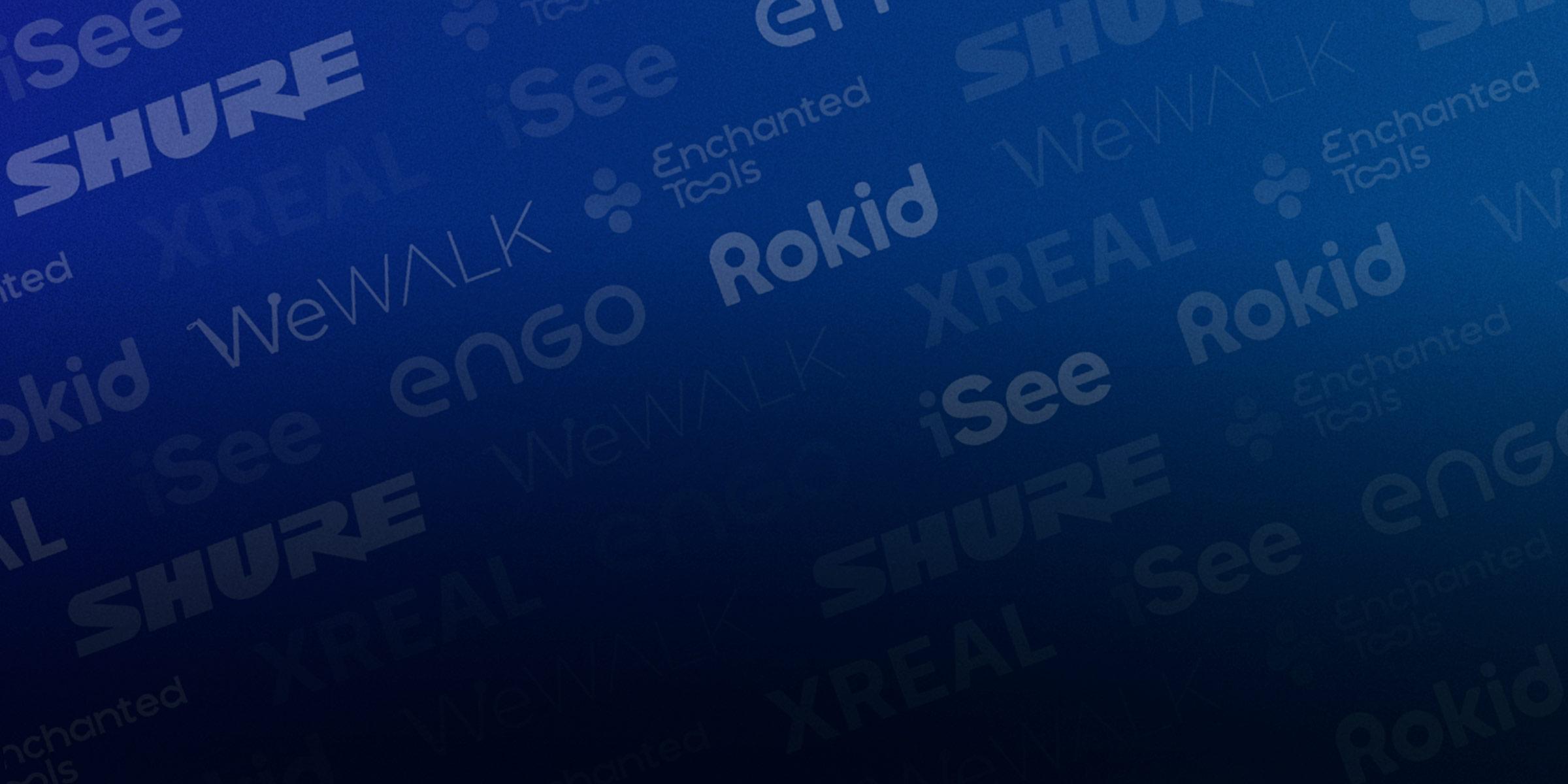 Assortment of company logos placed together to form a pattern