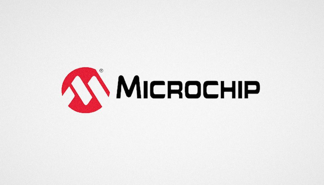 Microchip logo on a light gray background