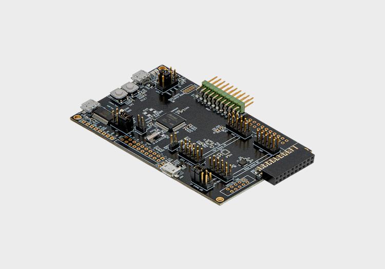 DK-20680HT: Blue PCB with many small chips and components attached to it