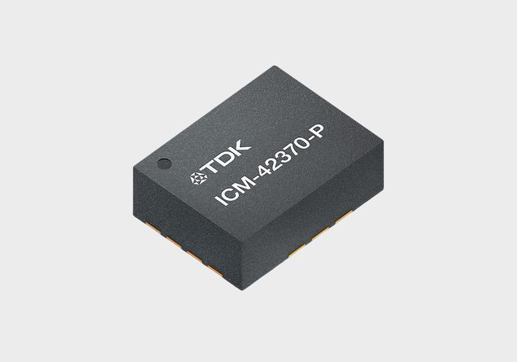 Microchip with TDK logo and "ICM-42370-P" etched onto its surface